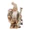 Glitzhome® 12" Christmas Light Brown Faux Fur Santa Figurine